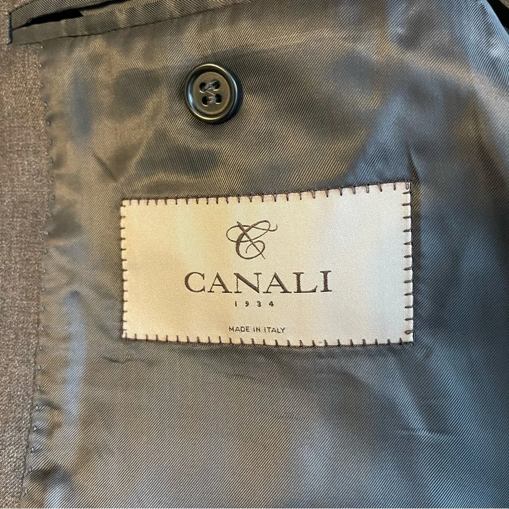 Canali Made In Italy Men Suit Jacket 100% Wool Size 50R *READ*
